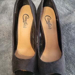 Candie's Elegant Black Peep Toe Heels